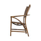 Set of Two Natural Rattan Open Back Dining Arm Chairs