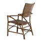 Set of Two Natural Rattan Open Back Dining Arm Chairs