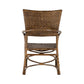 Set of Two Natural Rattan Open Back Dining Arm Chairs