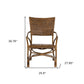 Set of Two Natural Rattan Open Back Dining Arm Chairs