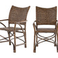 Set of Two Brown Open Back Dining Arm Chairs