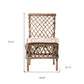 Set of Two Cream Woven Rattan Outdoor Accent Chairs