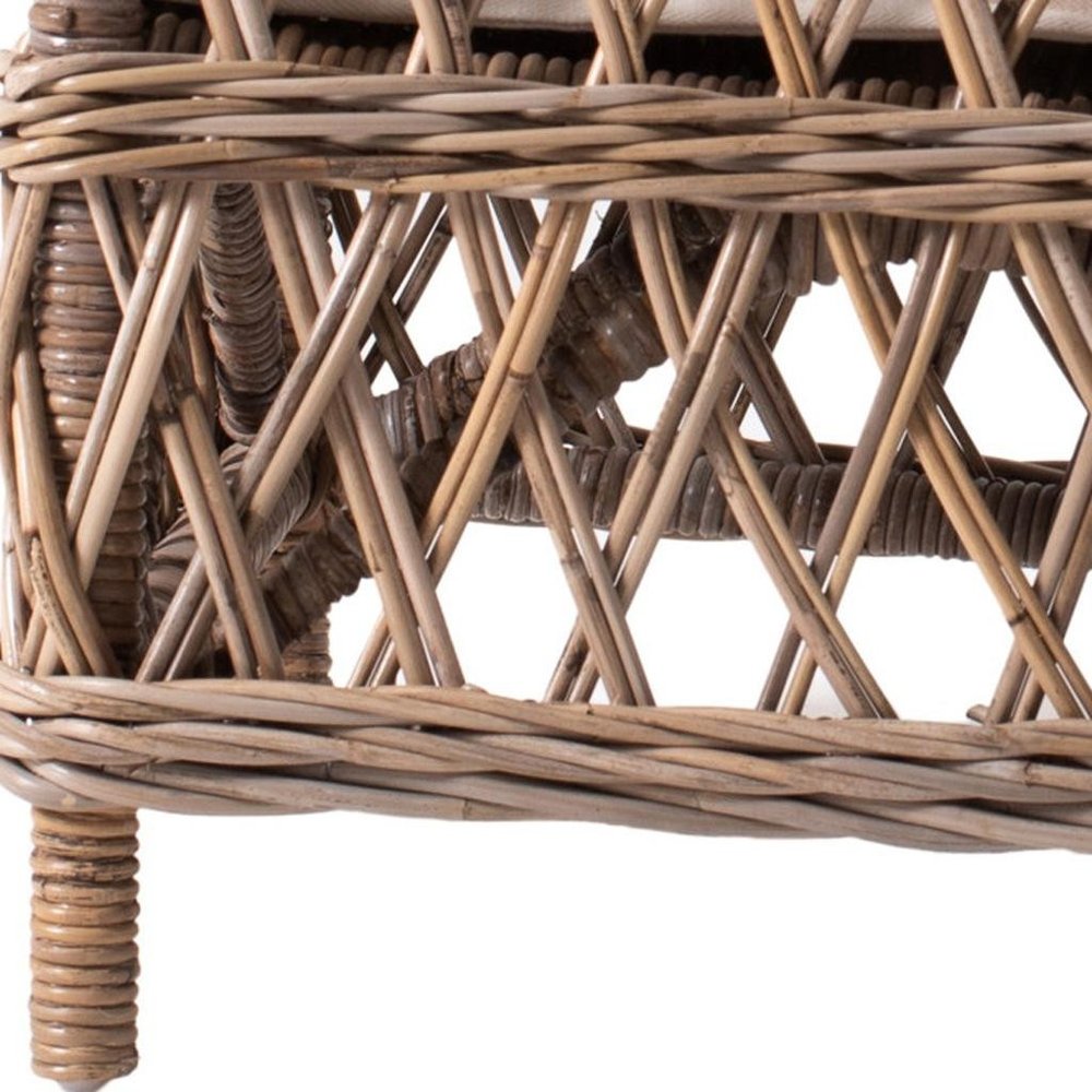 Set of Two Cream and Natural Cross Back Dining Arm Chairs