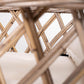 Set of Two Cream and Natural Cross Back Dining Arm Chairs