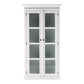 75" White Wood and Glass Double Door Storage Cabinet