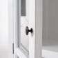 75" White Wood and Glass Double Door Storage Cabinet