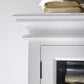 52" White Wood and Glass Two Level Storage Cabinet