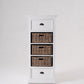 52" White Two Drawer Storage Cabinet With Baskets