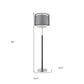 62" Floor Lamp With Black And White Fabric Drum Shade