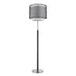 62" Floor Lamp With Black And White Fabric Drum Shade