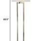 61" Nickel Traditional Shaped Floor Lamp With White Rectangular Shade