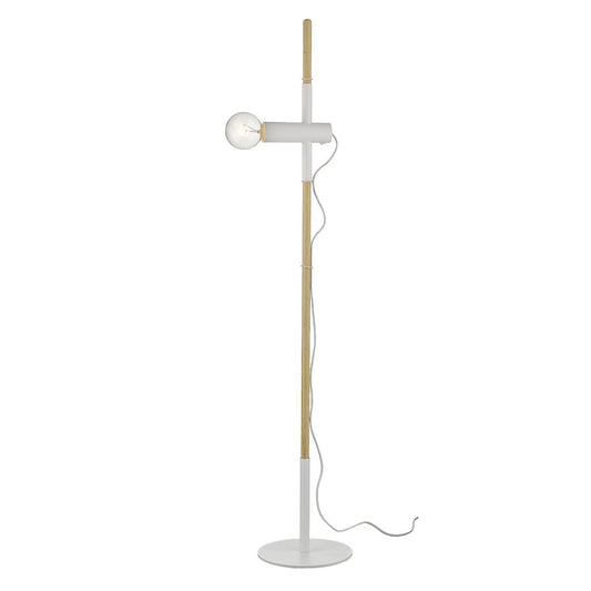 55" Brown And White Reading Floor Lamp