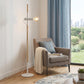 55" Brown And White Reading Floor Lamp