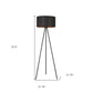 58" Matte Tripod Floor Lamp With Black Drum Shade