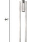 64" Nickel Traditional Shaped Floor Lamp With White Rectangular Shade