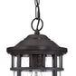 Black Lantern Seeded Metal Dimmable Chandelier With Clear Shades