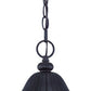 Three Light Matte Black Leaf Detail Hanging Light