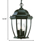 Three Light Matte Black Wide Lantern Hanging Light