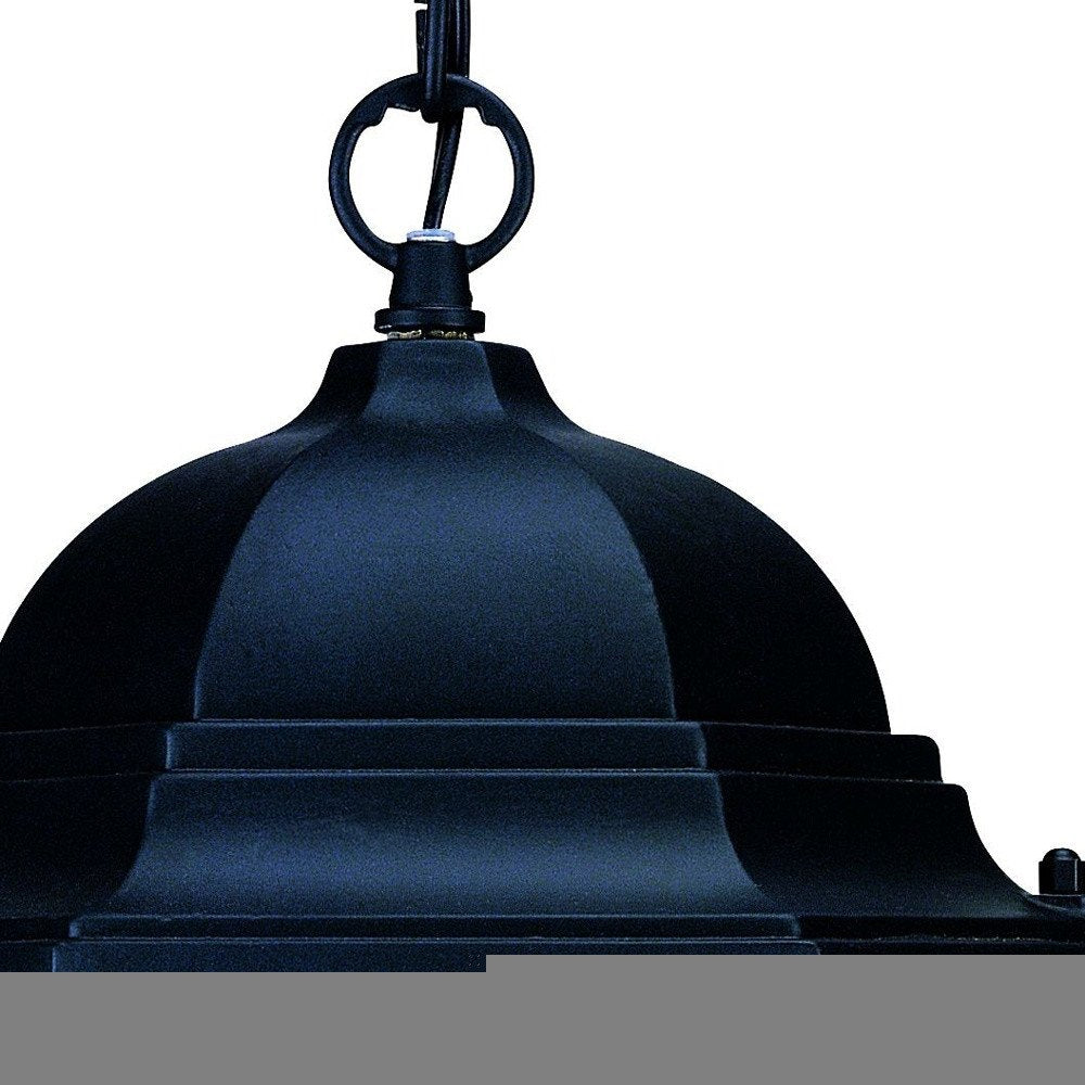 Black Lantern Beveled Metal Dimmable Chandelier With Clear Shades