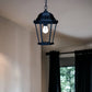 Black Lantern Beveled Metal Dimmable Chandelier With Clear Shades
