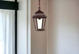 Brown Lantern Beveled Metal Dimmable Chandelier With Clear Shades