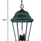 Three Light Matte Black Domed Glass Lantern Hanging Light
