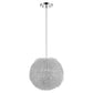 Luminary 1-Light Metallic Silver Pendant With Hand Woven Aluminum Wire Shade (15")