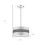 Harmony 3-Light Metallic Silver Pendant With Crystal Studded Platinum Sheen Shade