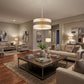 Harmony 3-Light Metallic Silver Pendant With Crystal Studded Platinum Sheen Shade