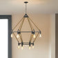 Brown and Black Twelve Light Metal Dimmable Chandelier