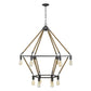 Brown and Black Twelve Light Metal Dimmable Chandelier
