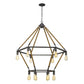 Brown and Black Twelve Light Metal Dimmable Chandelier