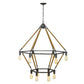 Brown and Black Twelve Light Metal Dimmable Chandelier