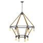 Brown and Black Twelve Light Metal Dimmable Chandelier