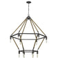 Brown and Black Twelve Light Metal Dimmable Chandelier