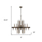 Brown Candle Style Multi Light Metal Dimmable Chandelier
