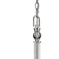 Silver Candle Style Five Light Metal and Crystals Dimmable Chandelier With White Shades