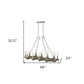 Silver Kitchen Island Twelve Light Metal Dimmable Chandelier