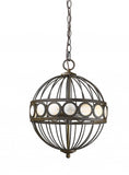 Aria 3-Light Oil-Rubbed Bronze Globe Pendant With Mother Of Pearl Accents