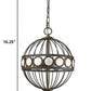 Aria 3-Light Oil-Rubbed Bronze Globe Pendant With Mother Of Pearl Accents