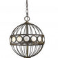 Aria 3-Light Oil-Rubbed Bronze Globe Pendant With Mother Of Pearl Accents
