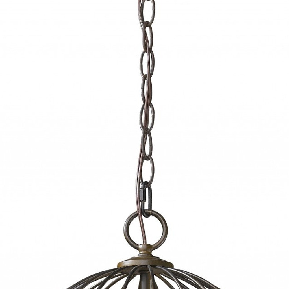Aria 3-Light Oil-Rubbed Bronze Globe Pendant With Mother Of Pearl Accents