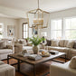 Kennedy 6-Light Antique Gold Foyer Pendant With Crystal Bobeches