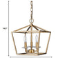 Kennedy 3-Light Antique Gold Pendant With Crystal Bobeches