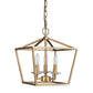 Kennedy 3-Light Antique Gold Pendant With Crystal Bobeches