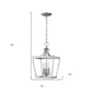Vintage Silver Metal Tapered Hanging Light