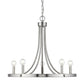 Silver Candle Style Five Light Metal Dimmable Chandelier
