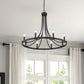 Black Candle Style Eight Light Metal Dimmable Chandelier