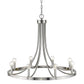 Silver Candle Style Eight Light Metal Dimmable Chandelier