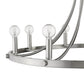 Silver Candle Style Eight Light Metal Dimmable Chandelier